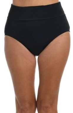 Solid Wide Band Full Pant Bikini Bottom