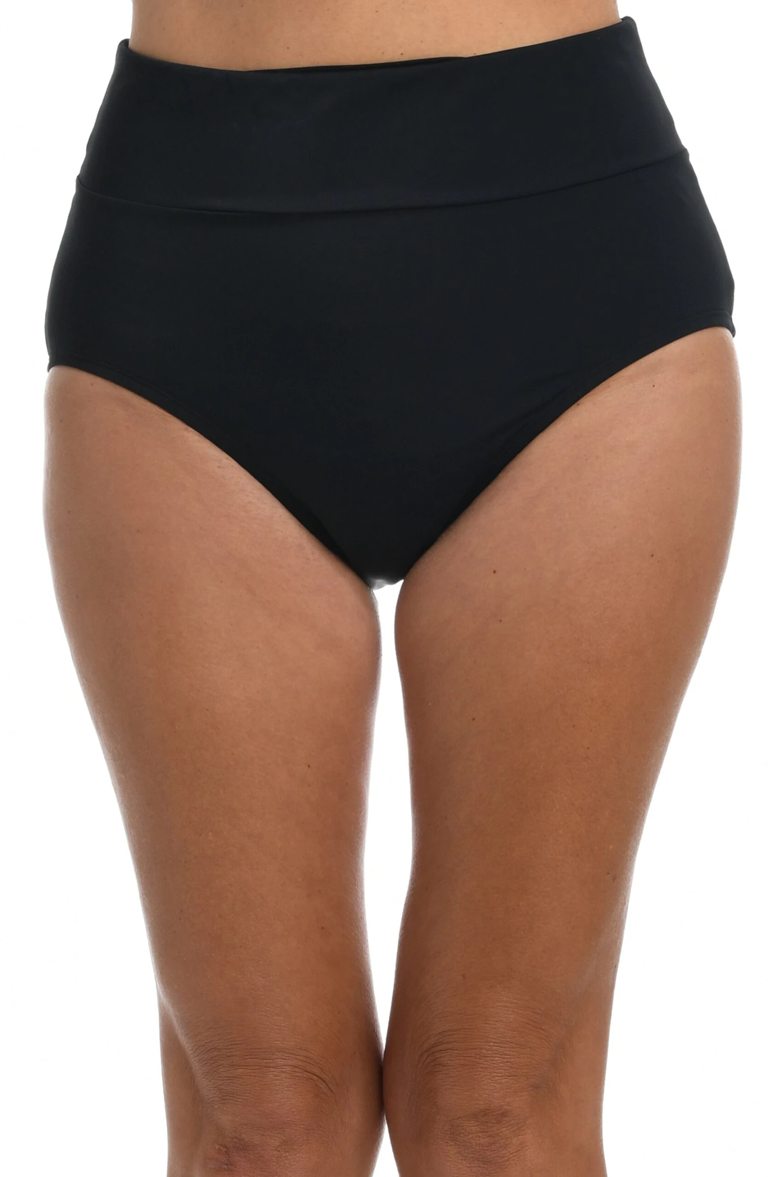 Solid Wide Band Full Pant Bikini Bottom