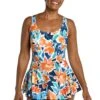 Joyful Blooms Princess Seam Swim Dress One Piece