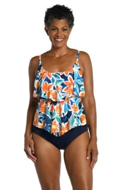 Joyful Blooms Two Tiered Tankini Top