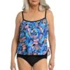 Feathers & Flair Scoop Neck Faux Tankini One Piece - FINAL SALE