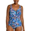 Feathers & Flair Shirred Surplice Underwire One Piece - FINAL SALE