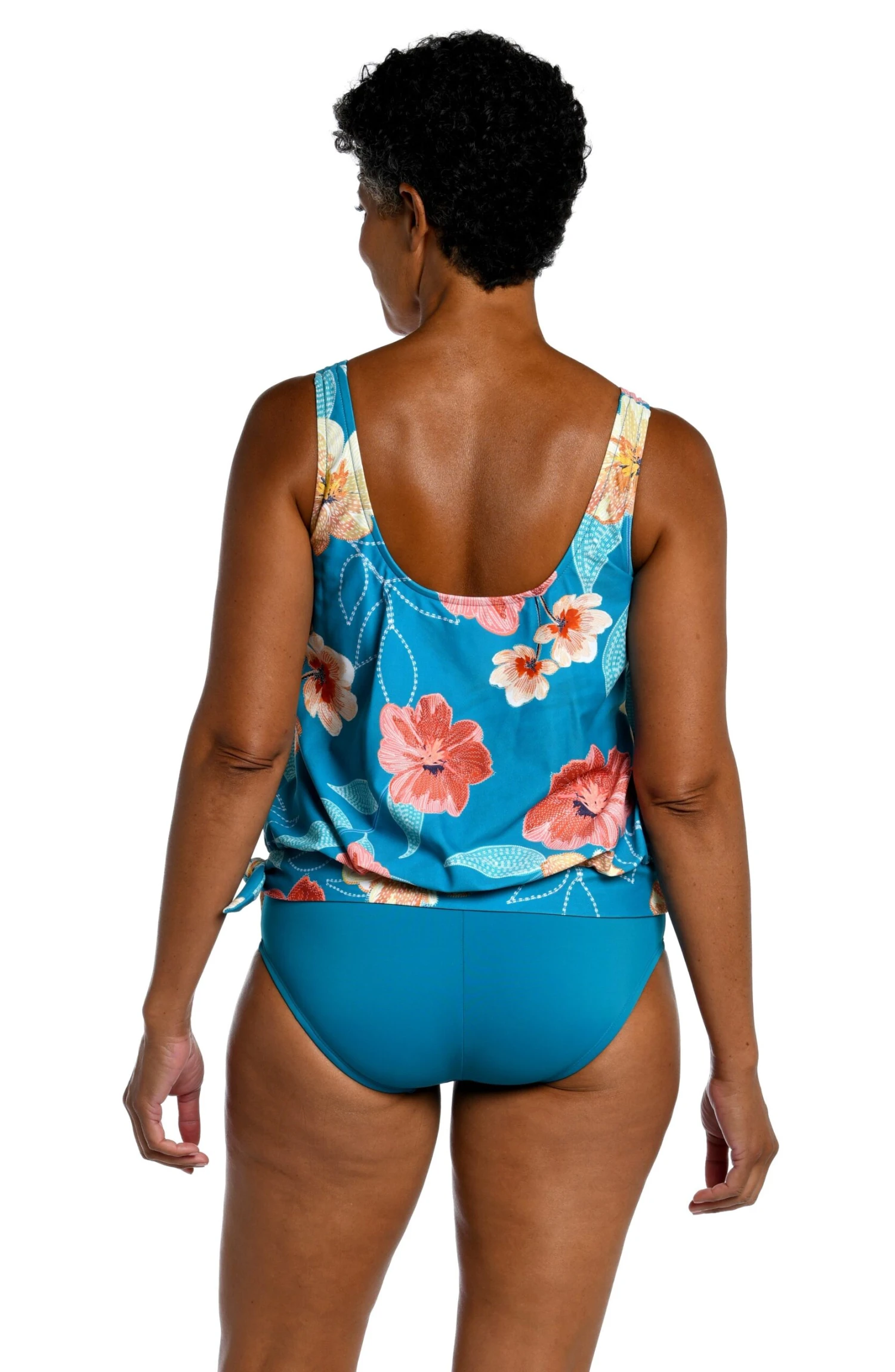 Crafted Botanical Banded Scoop Blouson Tankini Top - FINAL SALE - Image 2