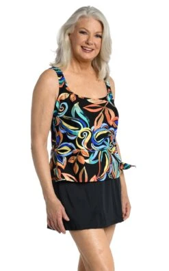 Watercolor Expressions Faux Skirtini One Piece - FINAL SALE