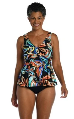 Watercolor Expressions Empire Underwire Tankini Top - FINAL SALE