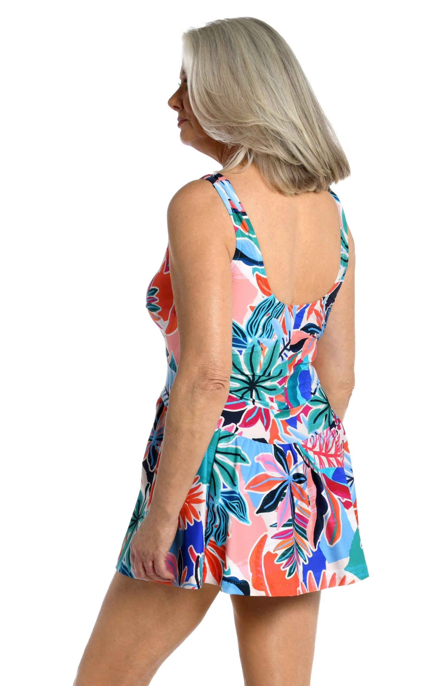 Tropical Abstraction Empire Swim Dress One Piece - FINAL SALE - Image 2