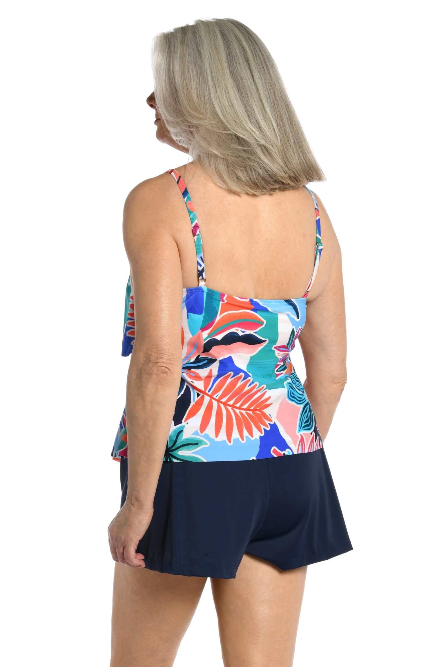 Tropical Abstraction Two Tiered Tankini Top - FINAL SALE - Image 2