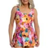 Sunset Bouquet Princess Seam Swim Dress One Piece - FINAL SALE