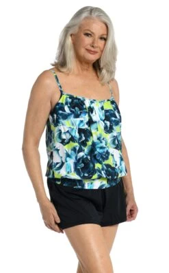 Electric Rose Blouson Underwire Tankini Top - FINAL SALE