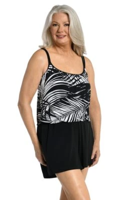 Shadow Palms Swim Romper One Piece/Cover Up - FINAL SALE