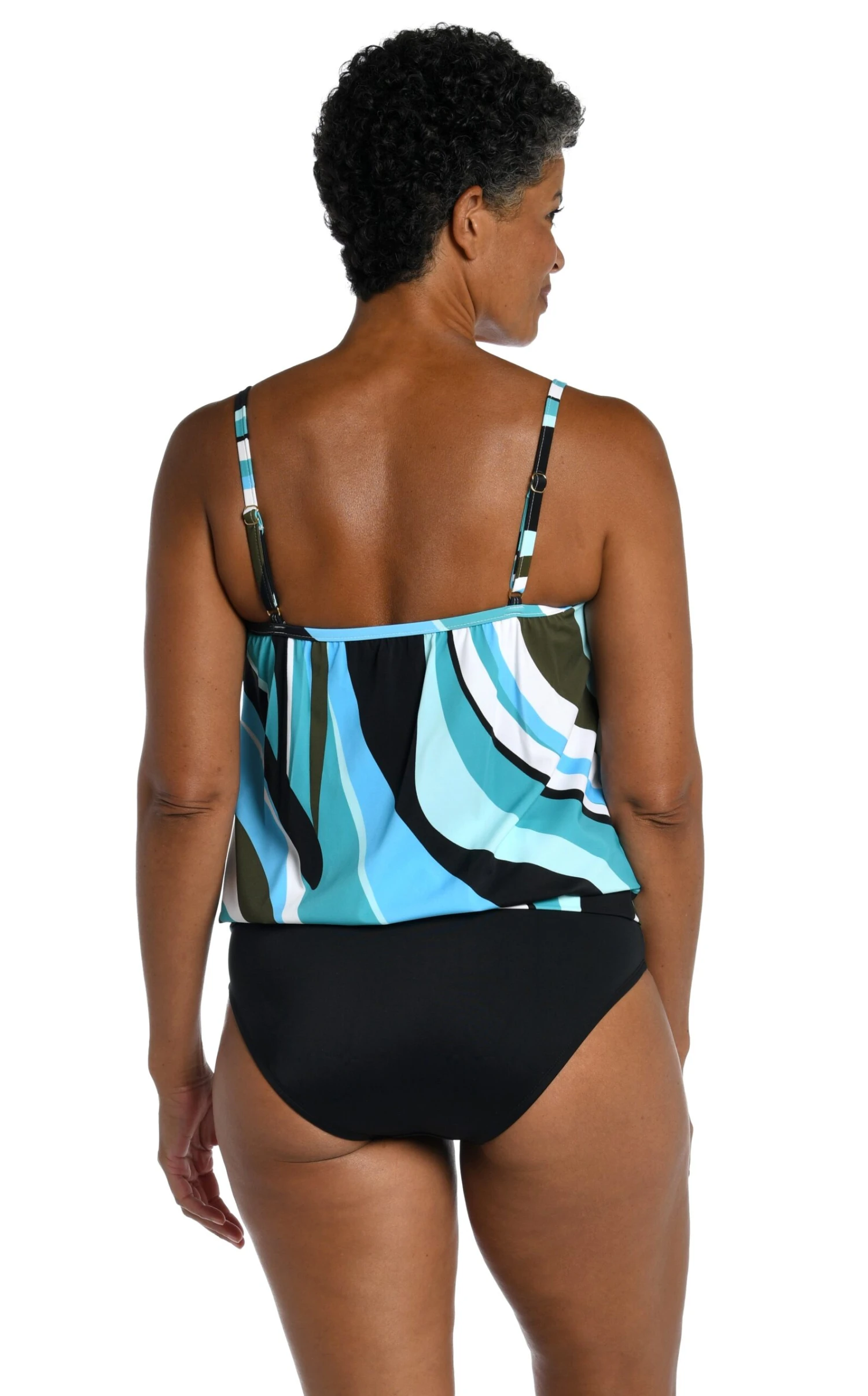 Retro Wave Blouson Underwire Tankini Top - FINAL SALE - Image 2