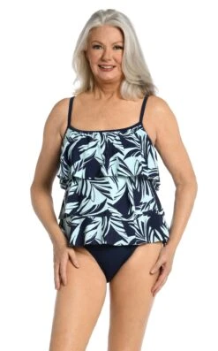 Coastal Palm Triple Tiered Tankini Top