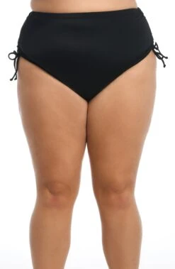 Solid Side Tie Full Pant Bottom (Plus Size)