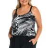 Shadow Palms Swim Romper One Piece/Cover Up (Plus Size) - FINAL SALE