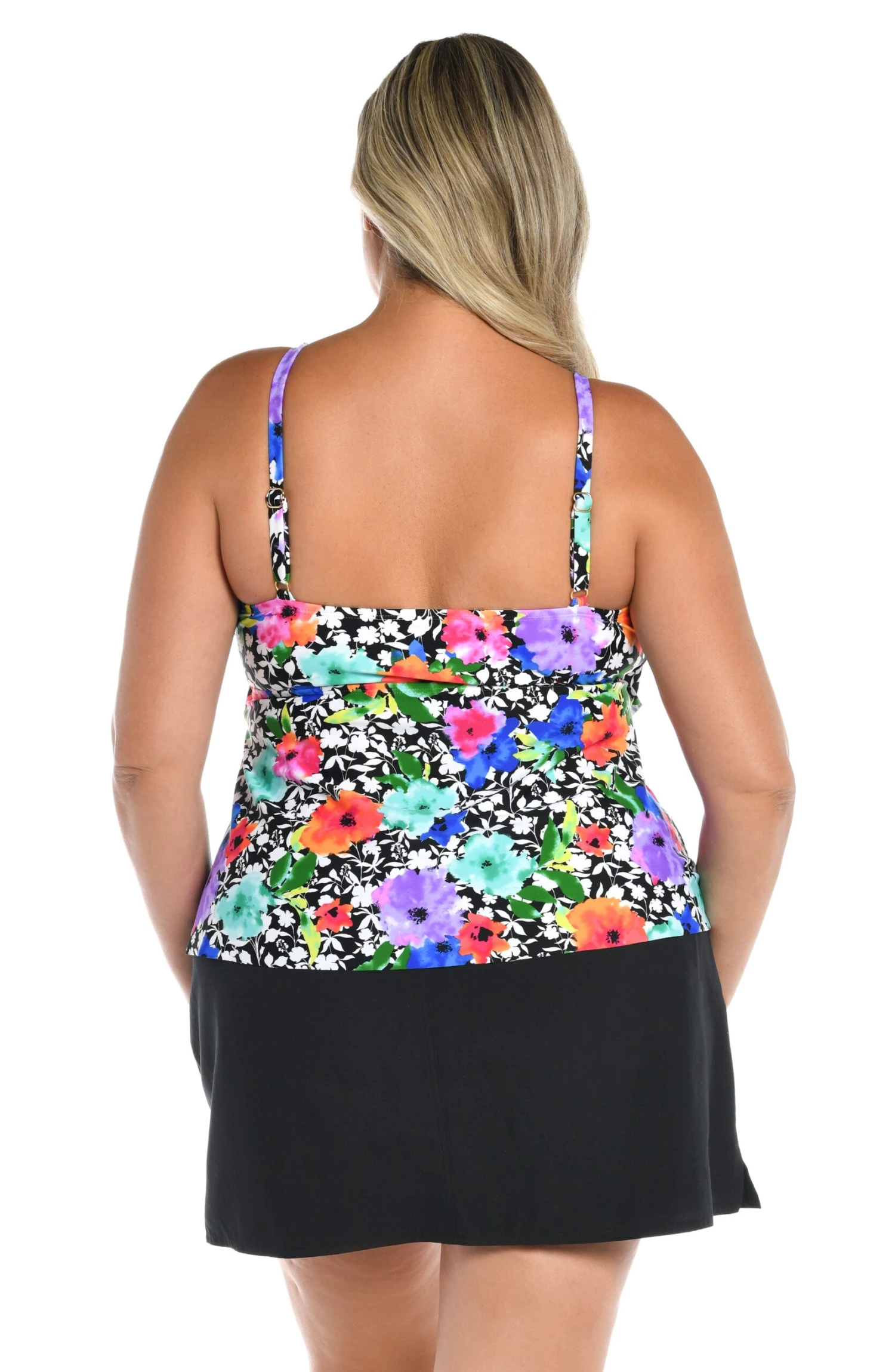 Pop Petals Two Tiered Tankini Top (Plus Size) - FINAL SALE - Image 2