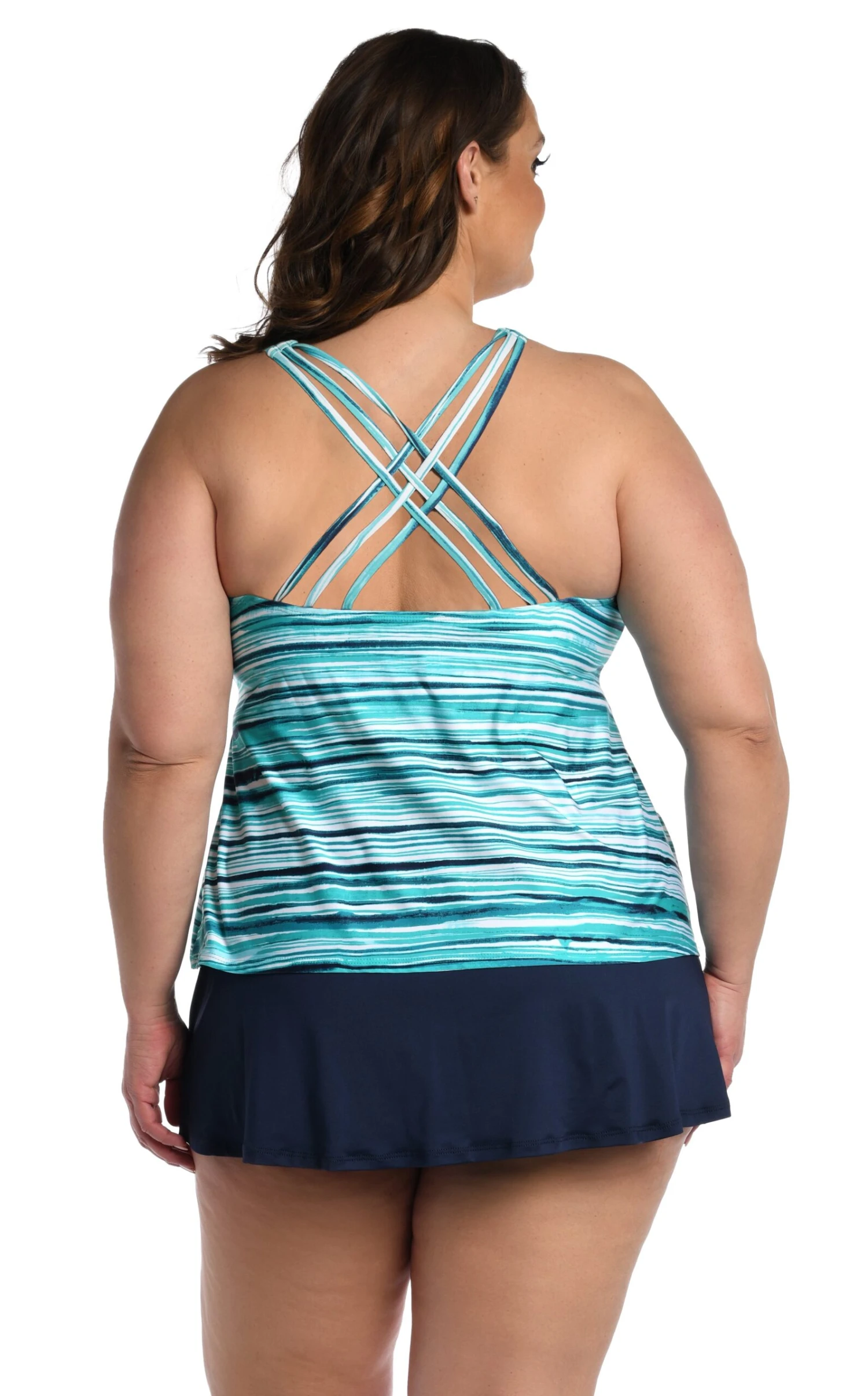 24th & Ocean Seaside Breeze Underwire Crossback Tankini Top - Image 5