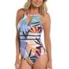 24th & Ocean To The Tropics High Neck Keyhole One Piece