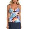 24th & Ocean To The Tropics Front Wrap Tankini Top