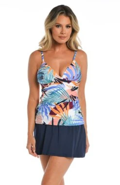 24th & Ocean To The Tropics Front Wrap Tankini Top