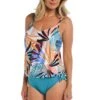 24th & Ocean To The Tropics Underwire V-Neck Blouson Tankini Top