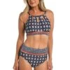 24th & Ocean Alexandria Tile Banded Underwire High Neck Keyhole Top