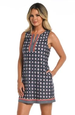 24th & Ocean Alexandria Tile Sleeveless Shift Dress Cover Up
