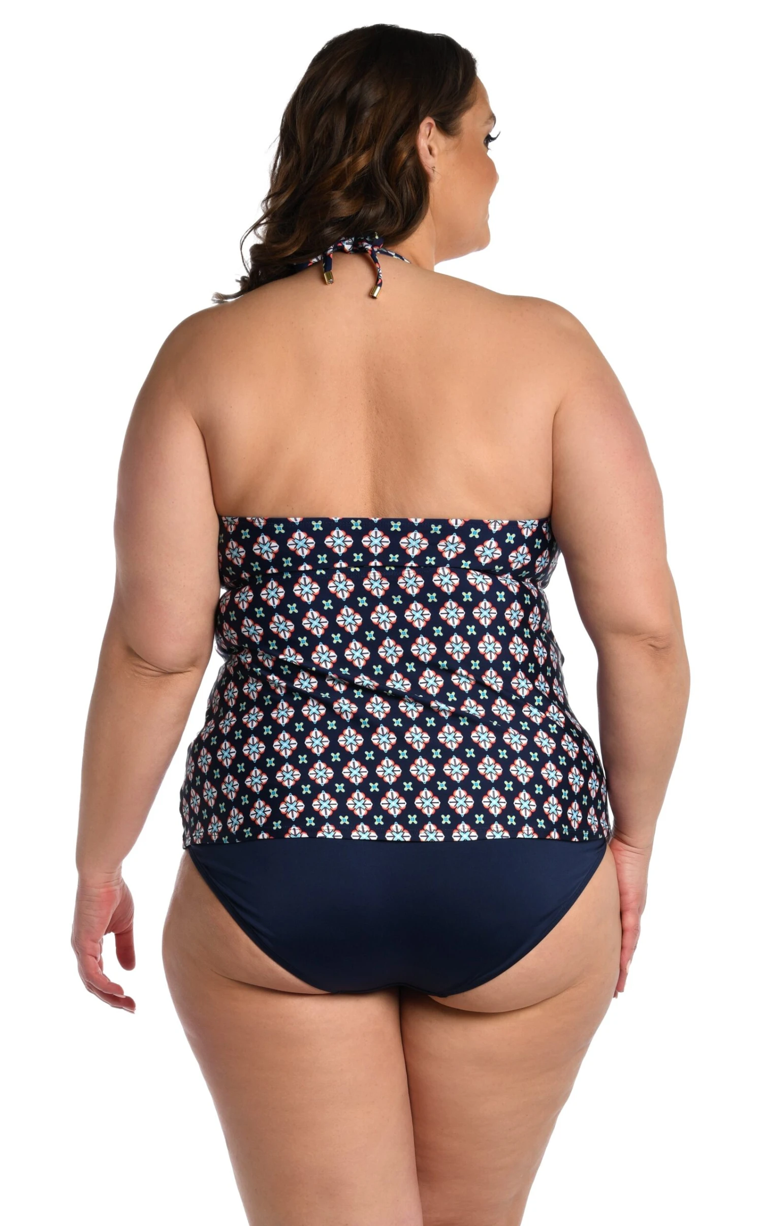24th & Ocean Alexandria Tile High Neck Keyhole Halter Tankini Top - Image 4