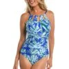 24th & Ocean West Palms High Neck Keyhole One Piece