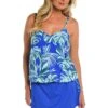 24th & Ocean West Palms Underwire V-Neck Blouson Tankini Top