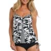 24th & Ocean Antigua Leaf Underwire Flyaway Tankini Top