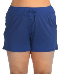 24th & Ocean Solid Front Tie Swim Short Bottom (Plus Size)
