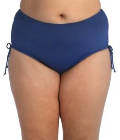 24th & Ocean Solid High Waist Side Tie Hipster Bikini Bottom (Plus Size)